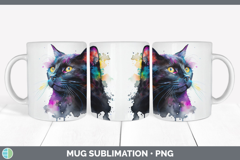 rainbow-black-cat-mug-sublimation-coffee-cup-background-png