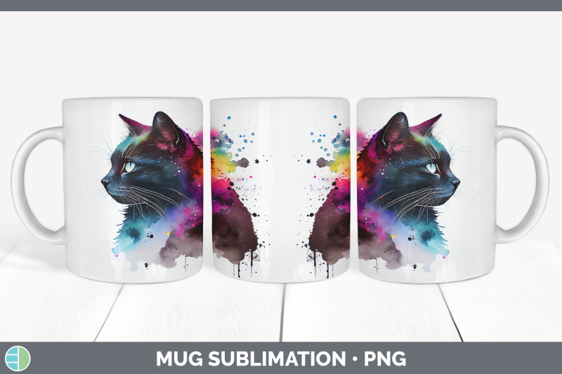 rainbow-black-cat-mug-sublimation-coffee-cup-background-png