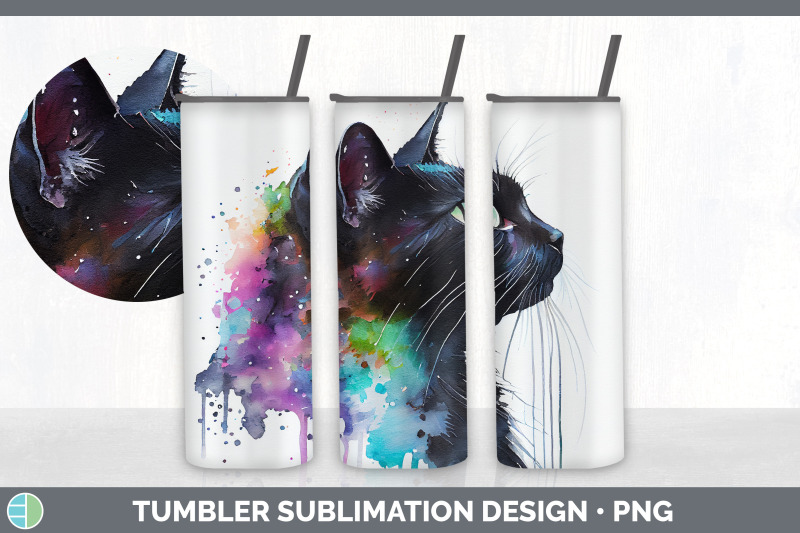 rainbow-black-cat-tumbler-sublimation-bundle