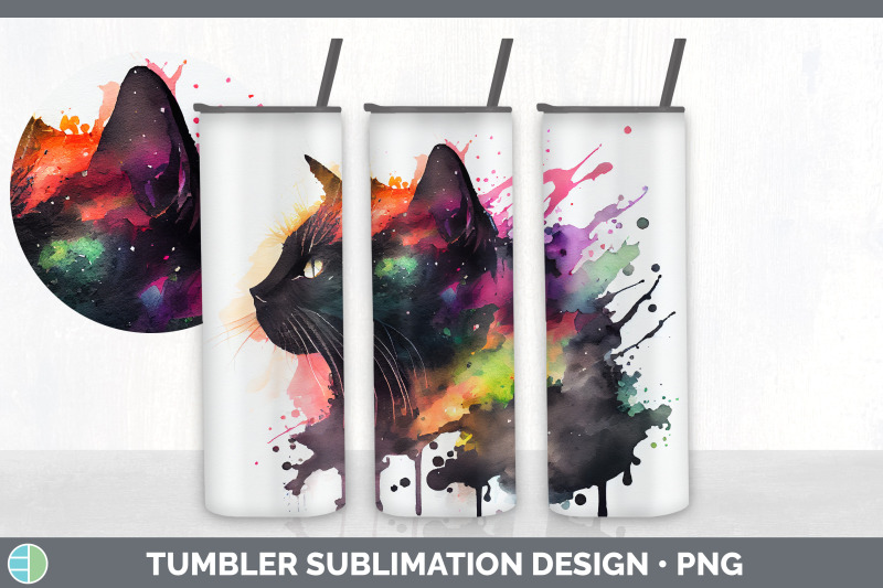 rainbow-black-cat-tumbler-sublimation-bundle