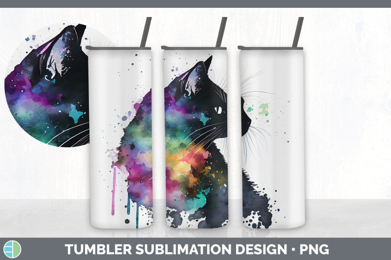 rainbow-black-cat-tumbler-sublimation-bundle