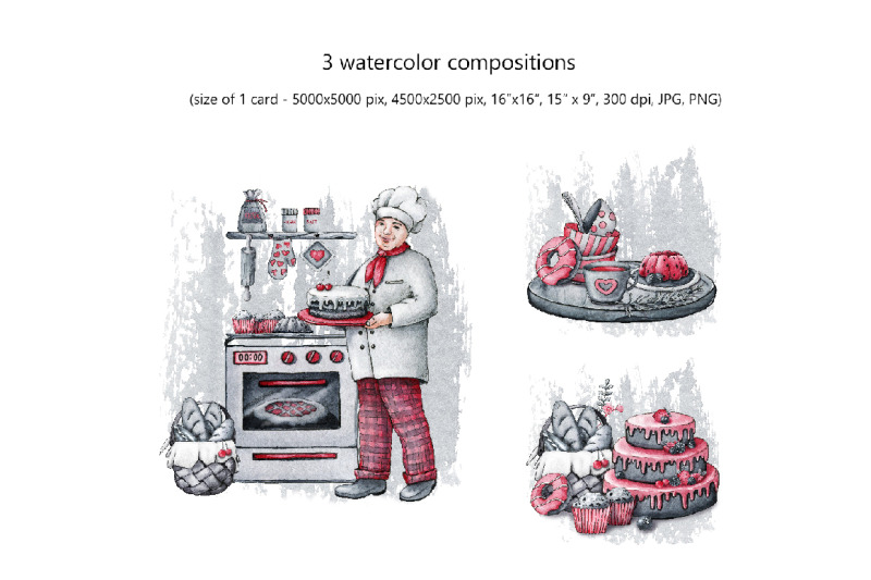 cook-chef-sweet-pastry-watercolor-clipart-bakery-products