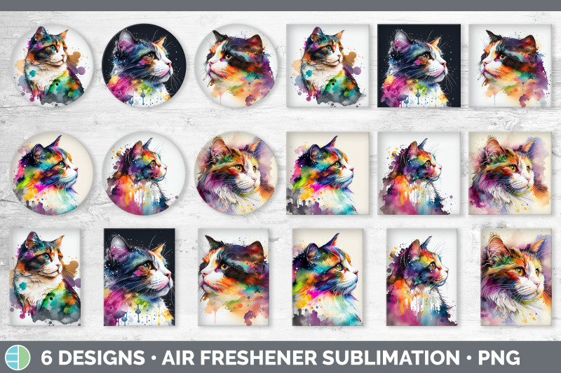 rainbow-calico-cat-air-freshener-sublimation-designs-bundle