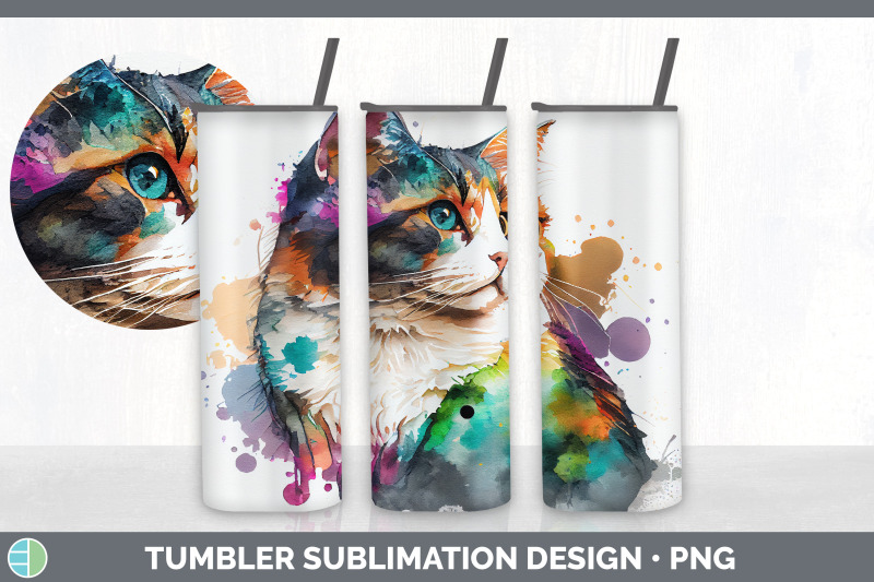 rainbow-calico-cat-tumbler-sublimation-bundle