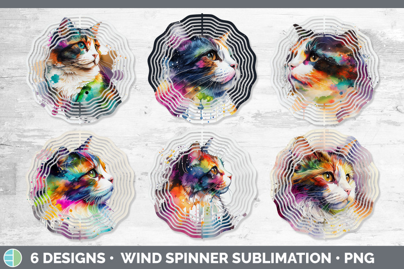 rainbow-calico-cat-wind-spinner-sublimation-designs-bundle