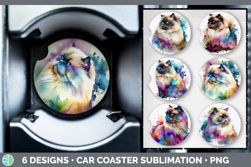 rainbow-himalayan-cat-car-coaster-sublimation-designs-bundle