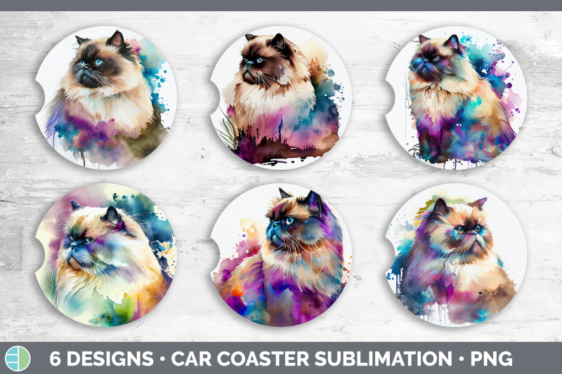 rainbow-himalayan-cat-car-coaster-sublimation-designs-bundle