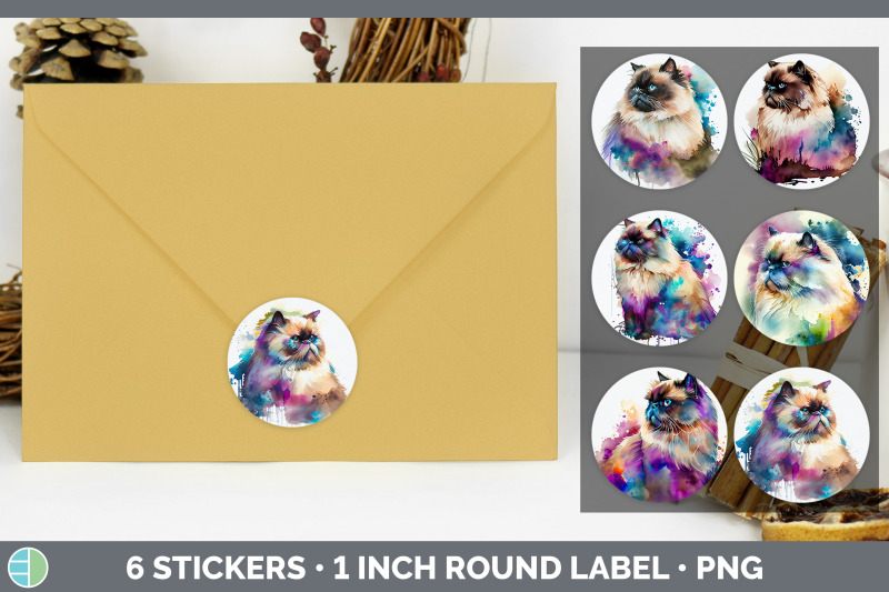 rainbow-himalayan-cat-stickers-sticker-1in-round-labels-png-designs