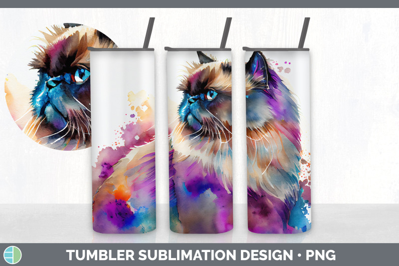 rainbow-himalayan-cat-tumbler-sublimation-bundle