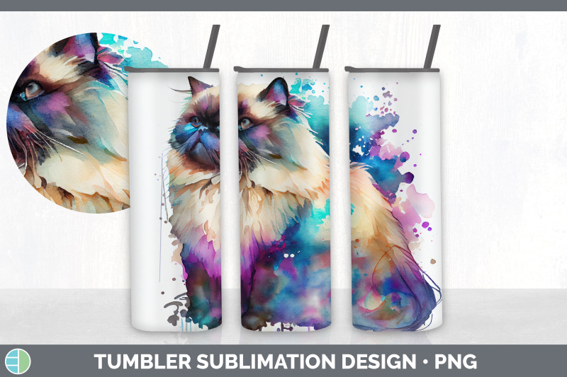 rainbow-himalayan-cat-tumbler-sublimation-bundle