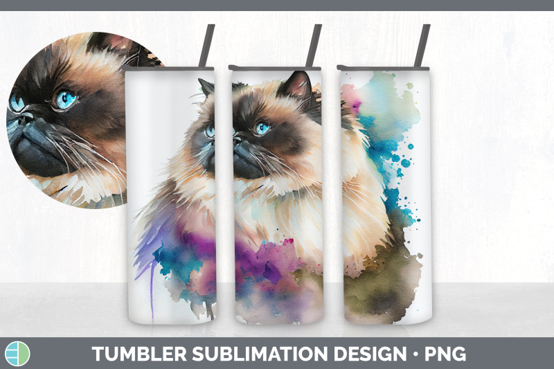 rainbow-himalayan-cat-tumbler-sublimation-bundle