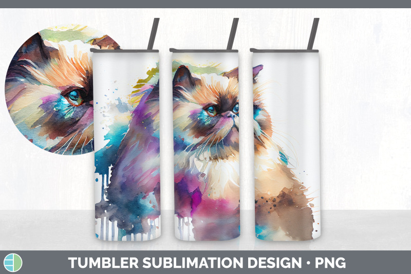 rainbow-himalayan-cat-tumbler-sublimation-bundle