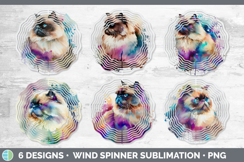 rainbow-himalayan-cat-wind-spinner-sublimation-designs-bundle