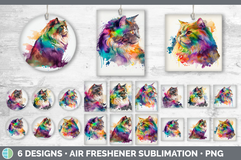 rainbow-maine-coon-cat-air-freshener-sublimation-designs-bundle