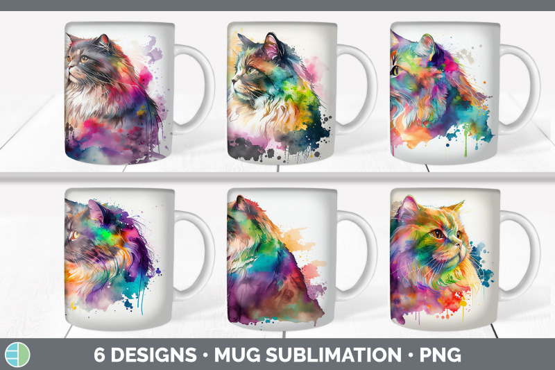 rainbow-maine-coon-cat-mug-sublimation-coffee-cup-background-png