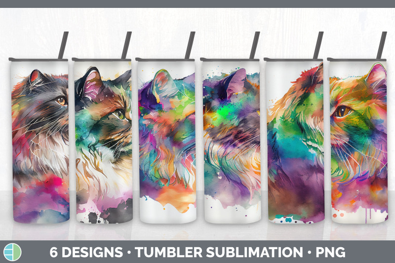 rainbow-maine-coon-cat-tumbler-sublimation-bundle