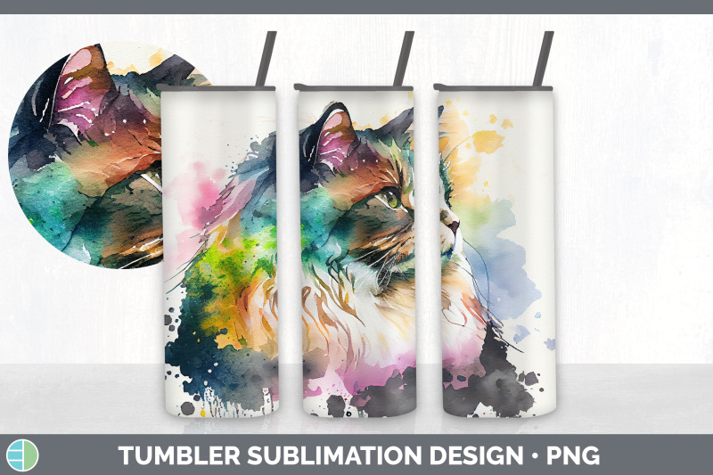 rainbow-maine-coon-cat-tumbler-sublimation-bundle