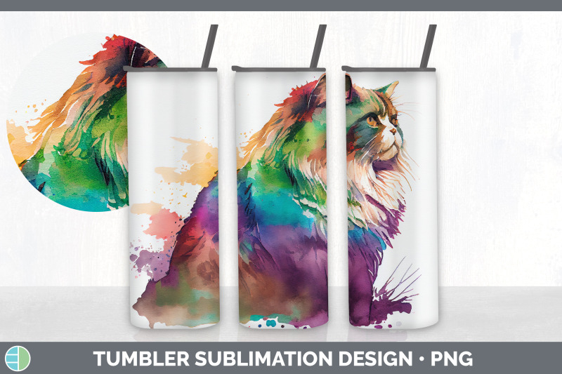 rainbow-maine-coon-cat-tumbler-sublimation-bundle