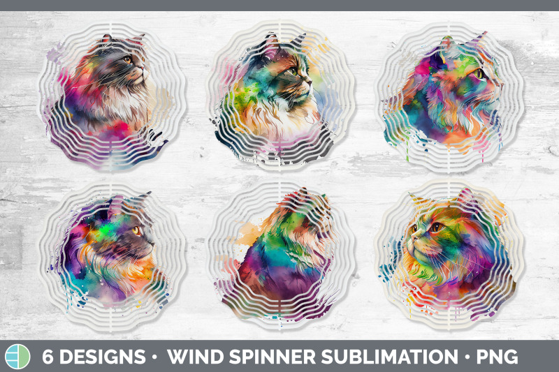 rainbow-maine-coon-cat-wind-spinner-sublimation-designs-bundle