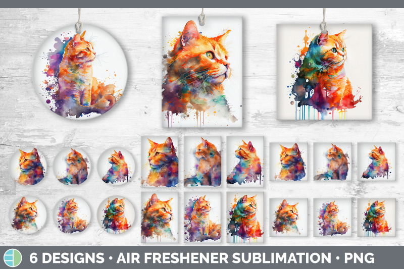 rainbow-orange-cat-air-freshener-sublimation-designs-bundle