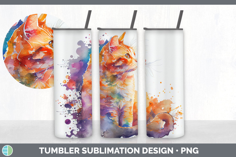 rainbow-orange-cat-tumbler-sublimation-bundle