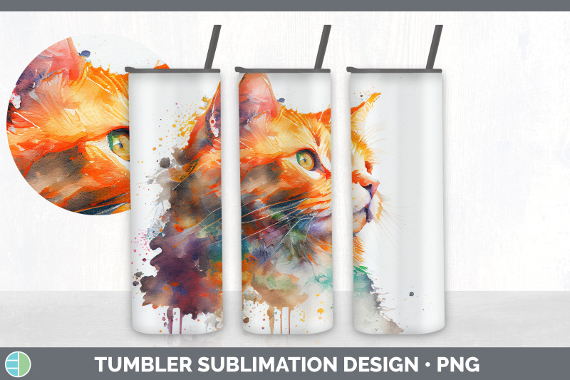 rainbow-orange-cat-tumbler-sublimation-bundle