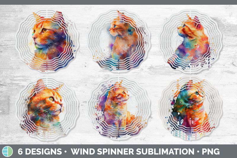 rainbow-orange-cat-wind-spinner-sublimation-designs-bundle