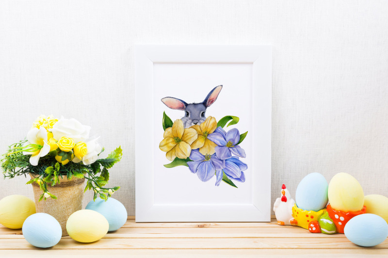 watercolor-spring-clipart-easter-bunny-png-purple-iris