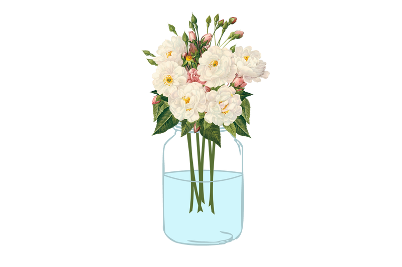 wedding-clip-art-mason-jars-digital-clipart-vintage-flower-bouquet-j