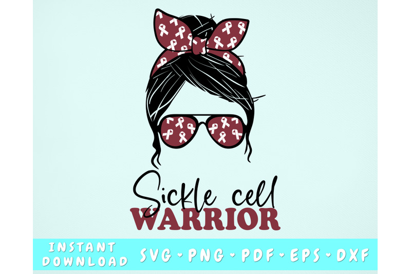 sickle-cell-warrior-warrior-svg-png-sickle-cell-messy-bun-svg