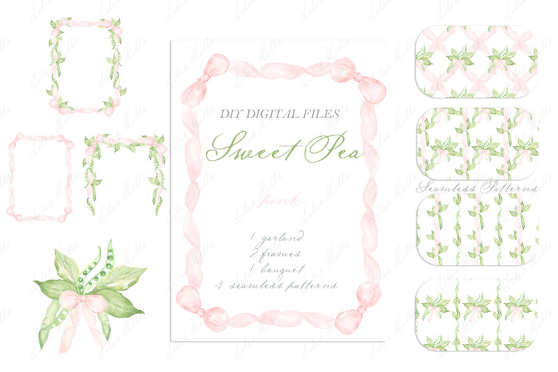 sweet-pea-baby-shower-diy-pink-bow-watercolor-clipart