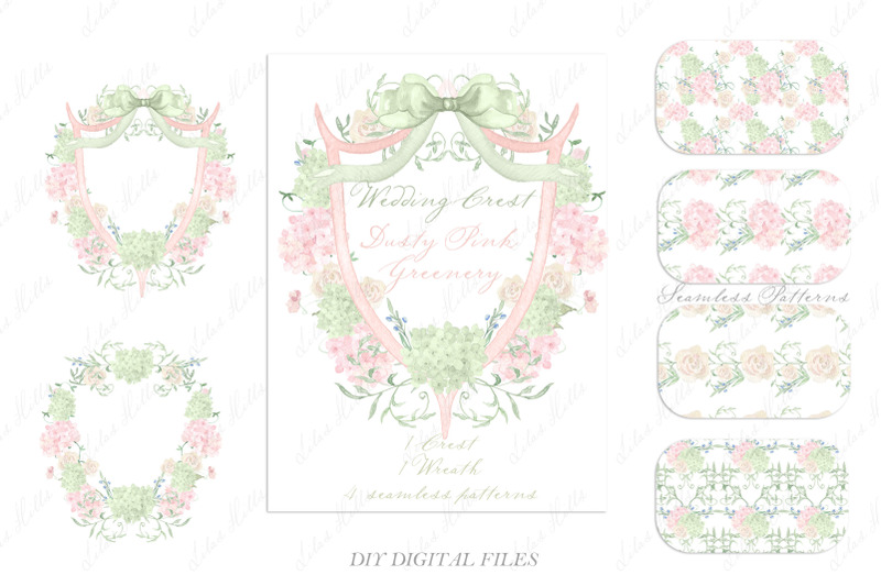 wedding-family-crest-diy-dusty-pink-greenery