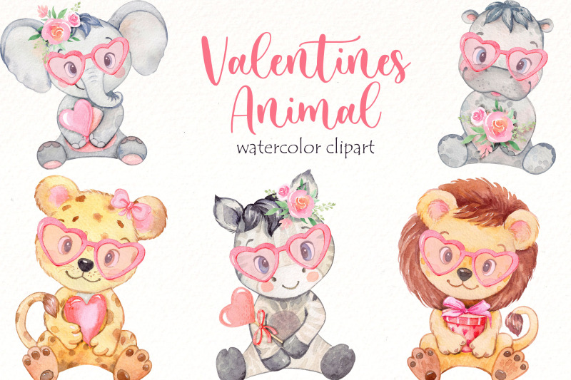 valentines-animals-clipart-watercolor-baby-safari-animal