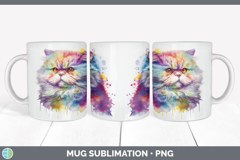 rainbow-persian-cat-mug-sublimation-coffee-cup-background-png