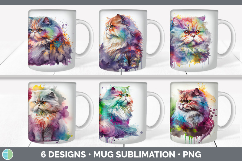 rainbow-persian-cat-mug-sublimation-coffee-cup-background-png