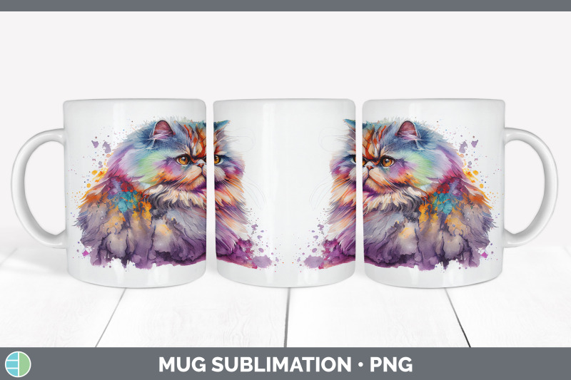 rainbow-persian-cat-mug-sublimation-coffee-cup-background-png