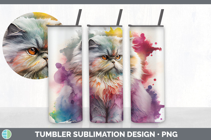 rainbow-persian-cat-tumbler-sublimation-bundle