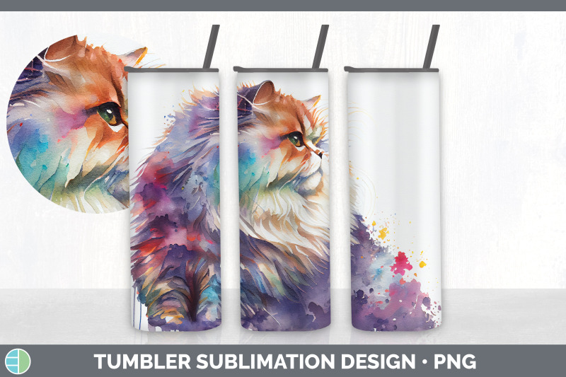 rainbow-persian-cat-tumbler-sublimation-bundle