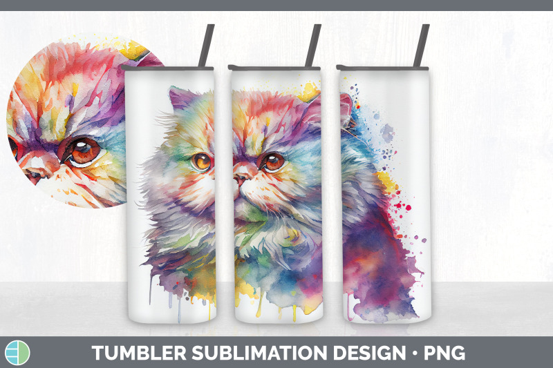 rainbow-persian-cat-tumbler-sublimation-bundle