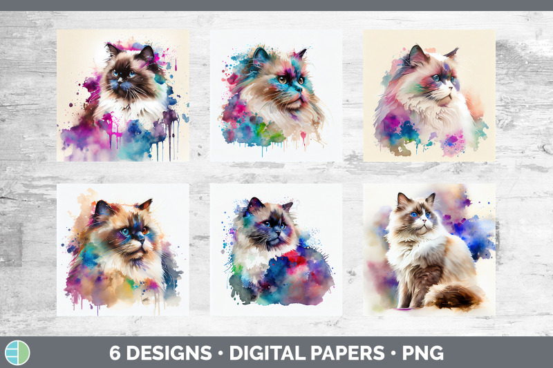 rainbow-ragdoll-cat-backgrounds-digital-scrapbook-papers