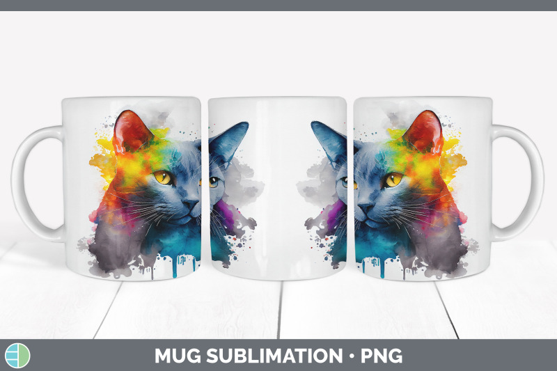 rainbow-russian-blue-cat-mug-sublimation-coffee-cup-background-png