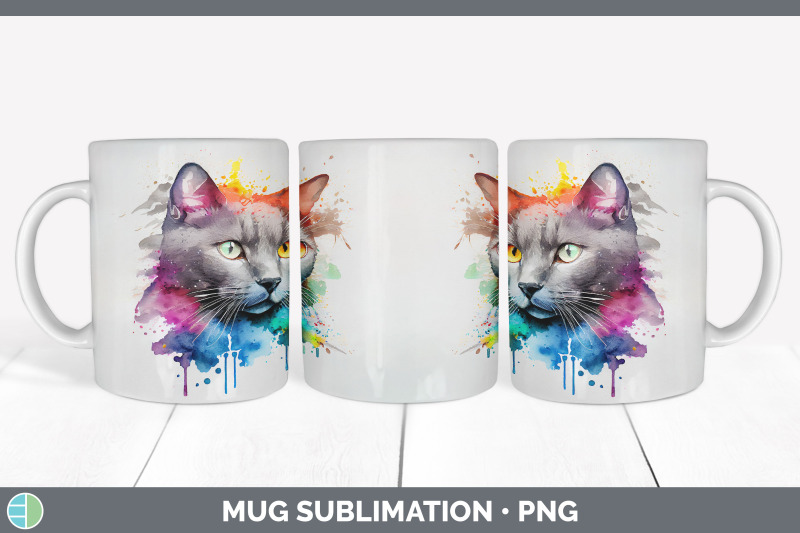 rainbow-russian-blue-cat-mug-sublimation-coffee-cup-background-png