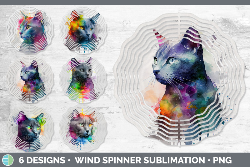 rainbow-russian-blue-cat-wind-spinner-sublimation-designs-bundle