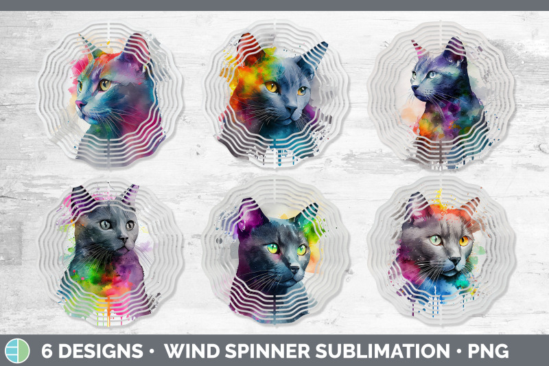 rainbow-russian-blue-cat-wind-spinner-sublimation-designs-bundle