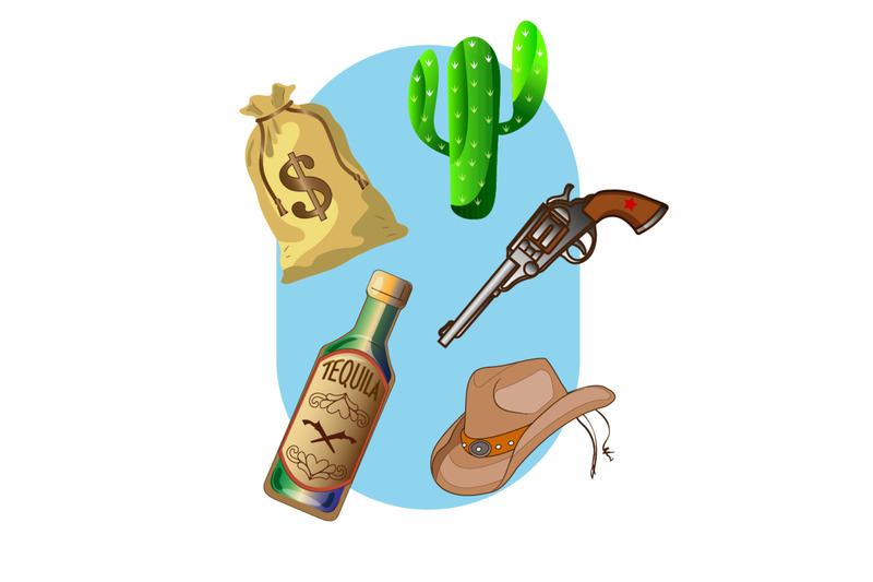 western-set-with-14-cowboy-icons