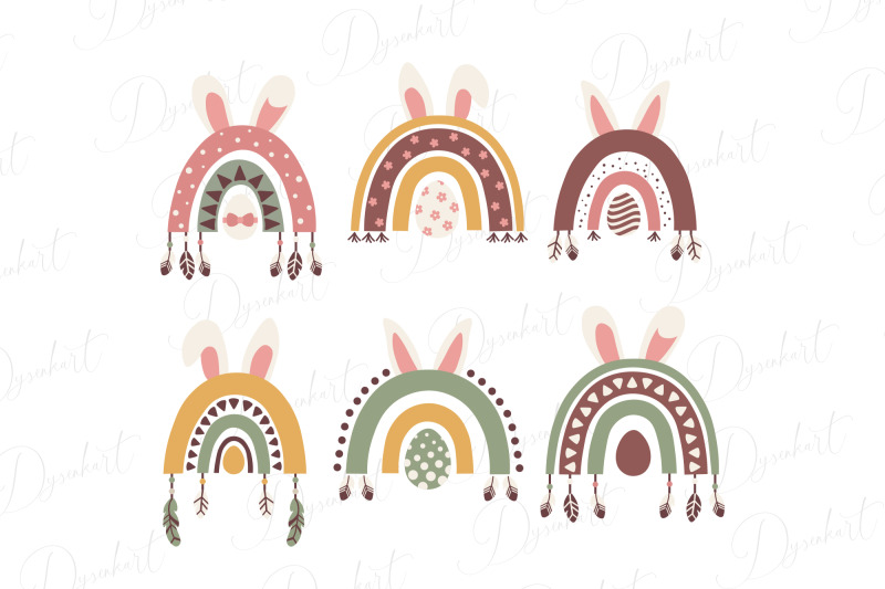 cute-easter-bunny-boho-rainbow-set