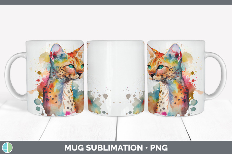 rainbow-savannah-cat-mug-sublimation-coffee-cup-background-png