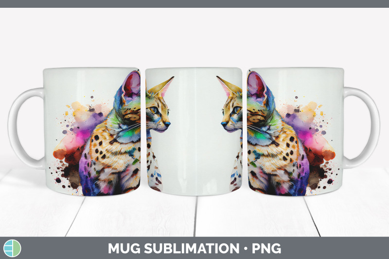 rainbow-savannah-cat-mug-sublimation-coffee-cup-background-png