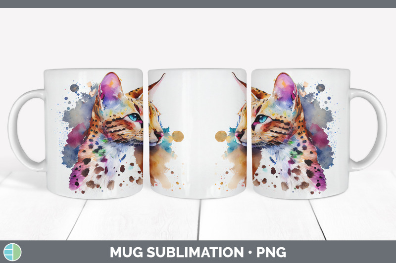 rainbow-savannah-cat-mug-sublimation-coffee-cup-background-png