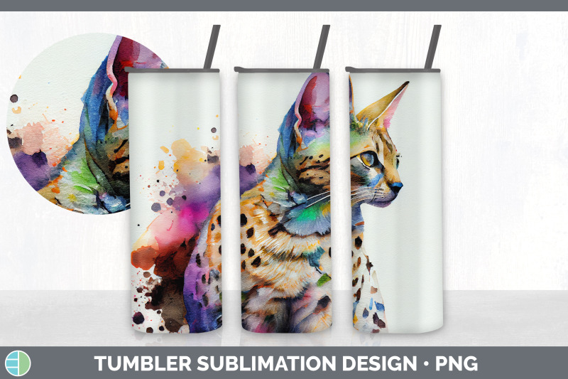 rainbow-savannah-cat-tumbler-sublimation-bundle